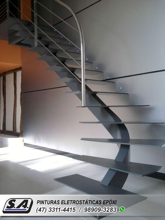 escadas de ferro pintura epóxi eletrostática pó